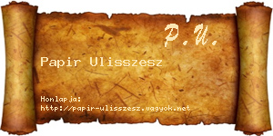Papir Ulisszesz névjegykártya